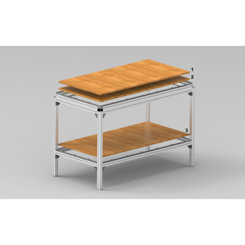 Für die Arbeitsplatten können MDF-, Siebdruck- oder Leimholzplatten verwendet werden.