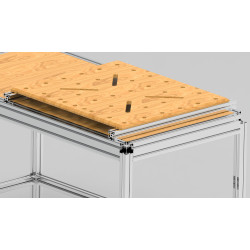 Die verschiebarer Lochplatte kann mit 20mm und Langlöchern versehen werden.