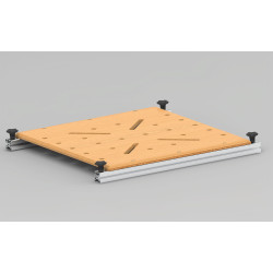 Die verschiebarer Lochplatte komplett abgenommen werden.